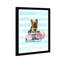 «Yorkie Mint Blue», impression encadrée-77395278