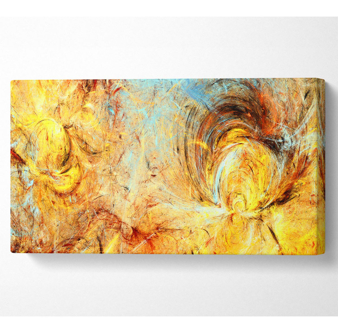 Firey Swirls und Eis Breite Leinwand drucken