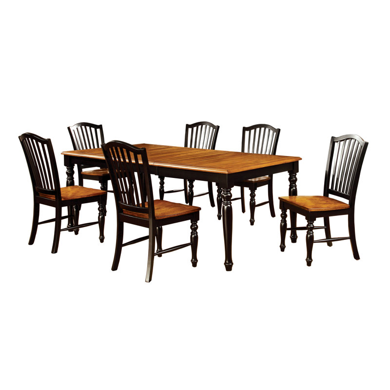 Nickelsville 7-Piece Dining Table Set, 7 Pieces: Table, 6 Chairs