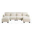 Canapé modulaire en chenille beige à 4 places modulaires à compression, U moderne