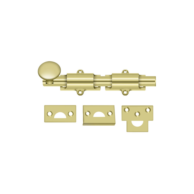 Brass Latch/Catch/Bolt, Polished Brass, 1.25" H x 6" W x 1" D