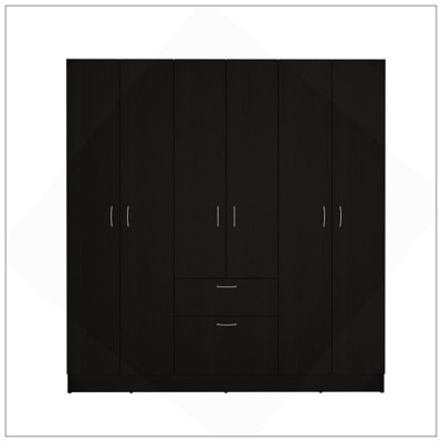 Guajira Six Door Armoire, Three Cabinets , Hidden Drawer Shoes