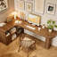 Bureaux en bois massif en L noyer clair-107556339-107556335