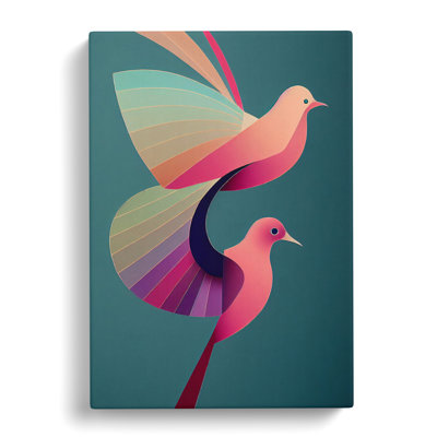 Dove Bird Duo - Wrapped Canvas Print