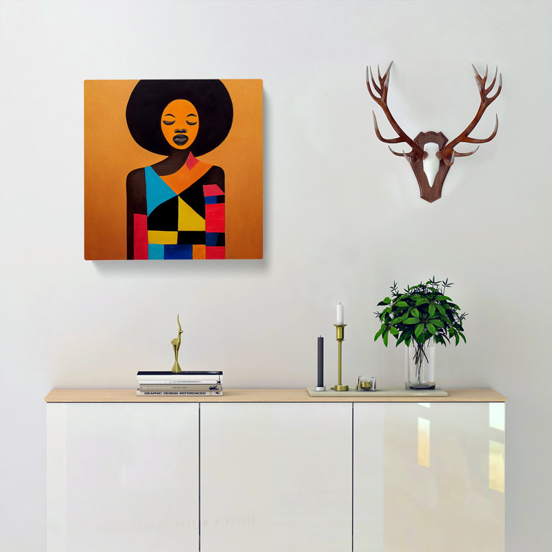 African Woman Abstract No.1 - No Frame Print, 50cm H x 50cm W x 3cm D
