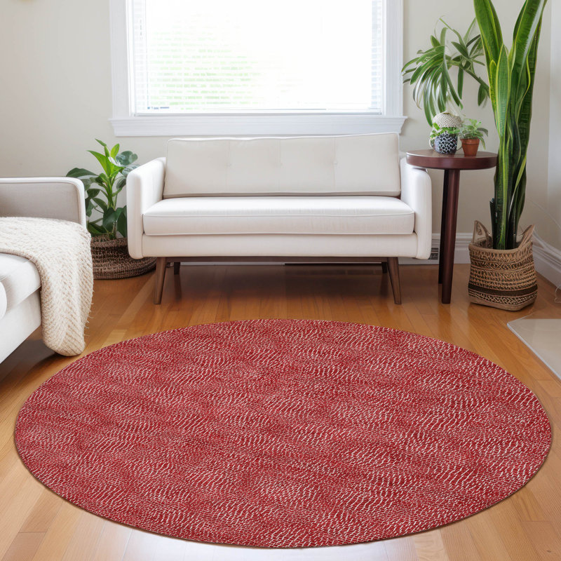 Machine Washable Indoor/Outdoor Chayden ACN1057 Rug, Round 8'