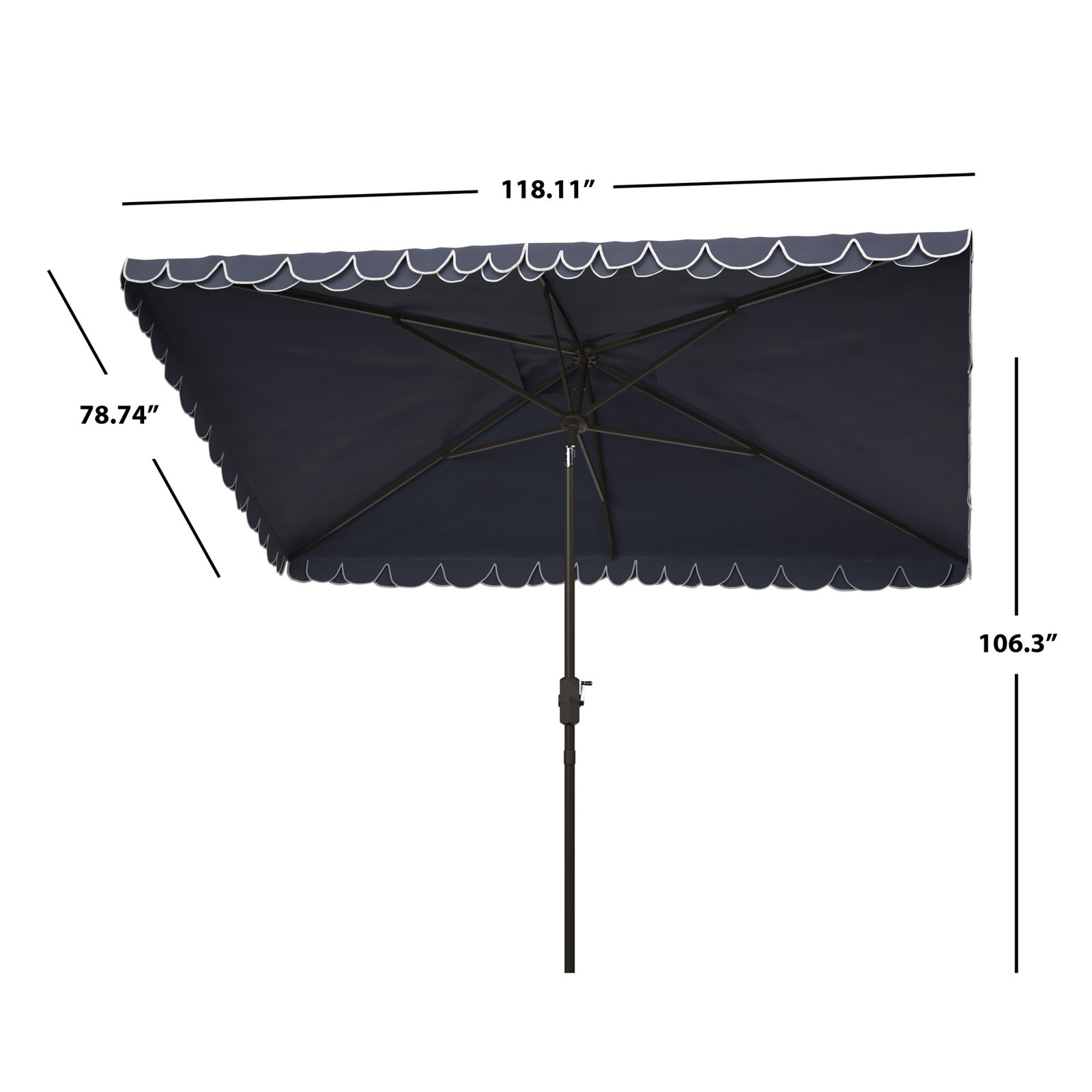 9.8' Market Umbrella, Navy/White