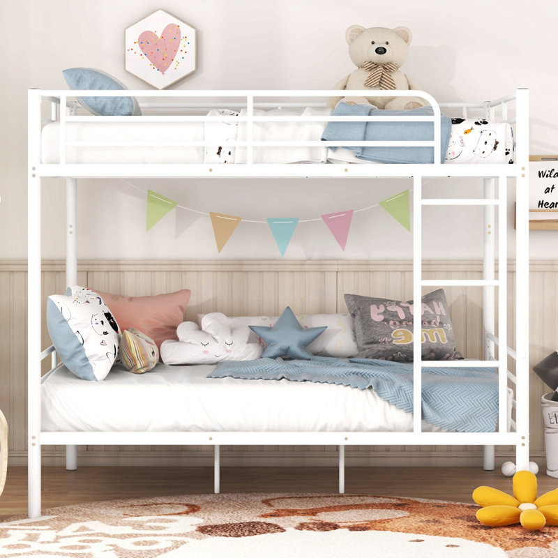 Full Over Full Metal Bunk Bed, White