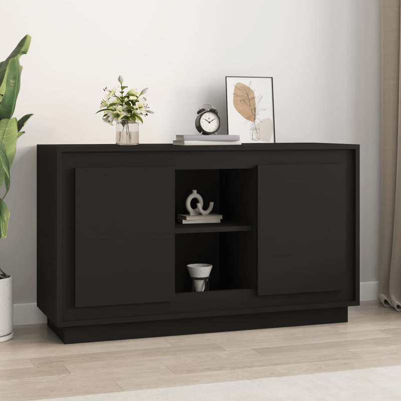 Lissi Sideboard 102x35x60 cm Engineered Wood, Black