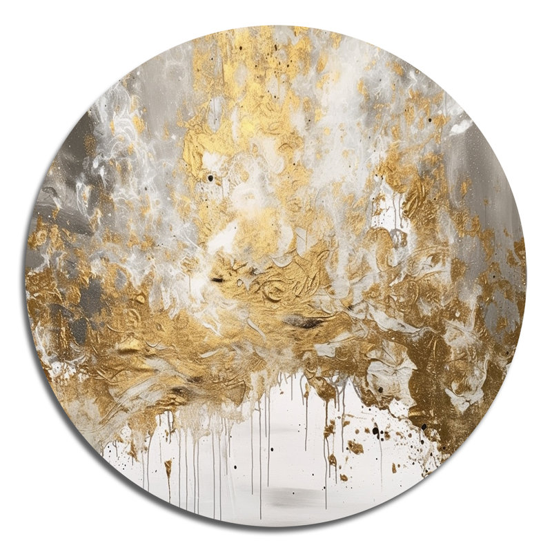 Farnham - Art abstrait rond en métal, H 16 po x l 16 po