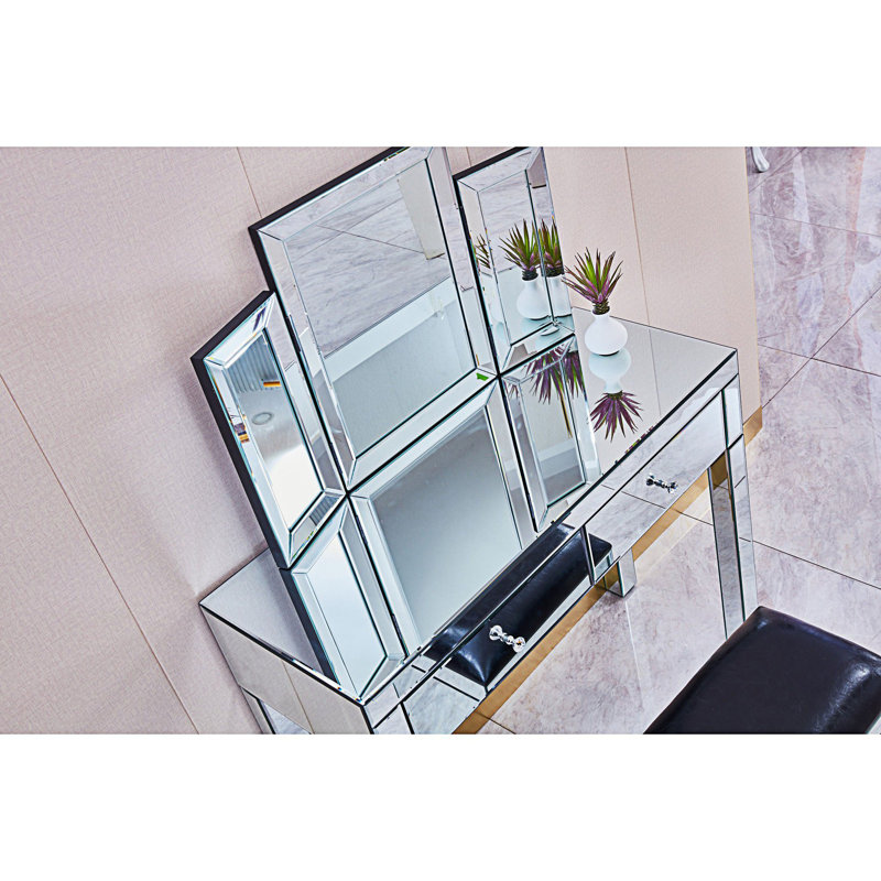 Mirror Desktop Dressing Table, 2 Drawer Dressing Table