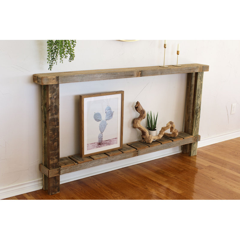 70x6x36h Oversized Console Table, Light Gray/Brown