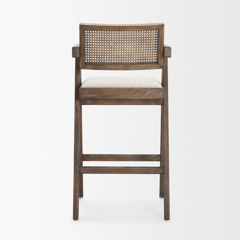 Indie Medium Brown w/ Cane Counter Stool, Counter Stool (26.46" Seat Height)