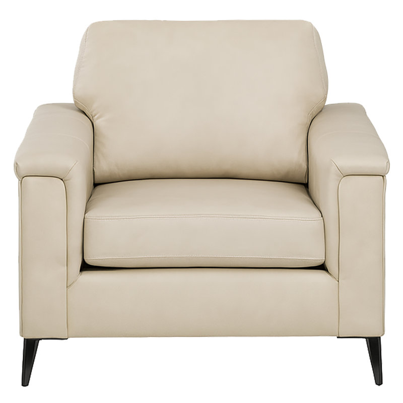 Chaise en cuir Bayerl, Ivoire ivoire