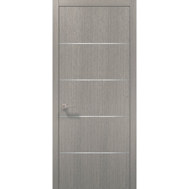 Porte intérieure moderne en bois avec quincaillerie | Planum 0020 | Garnitures à panneau simple | Portes de salle de bain robustes