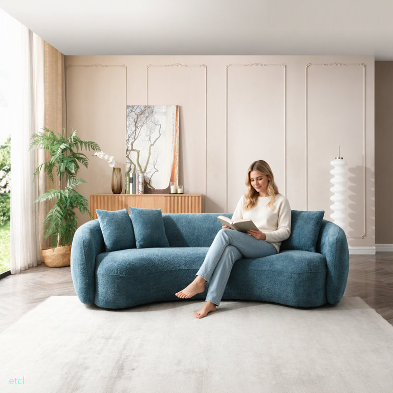 Canapé modulaire 102 pouces 5 places Boucle, Bleu