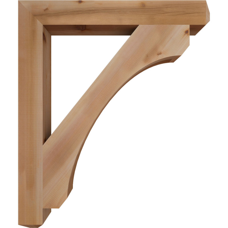H Support en bois / corbeau, Western Red Cedar (Smooth), H 38 po x l 3,5 po x P 32 po