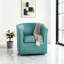Fauteuil club pivotant rembourré avec tissu lisse et rotation à 360 degrés pour un confort d'assise dynamique.-1520557345