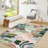 Soft Non Woven Printed Rug Featuring a Sophisticated Oriental Floral Design in Rich Earth Tones for an Elegant Floor Covering Solution in Your Home or Office-114328954