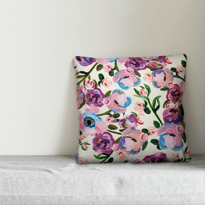 Summer Fun Floral Reversible Throw Pillow