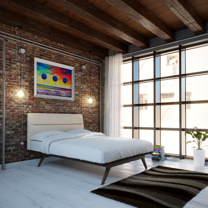 Structure de lit Modway Addison, Beige noir, Grand