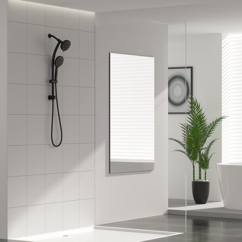 Pomme de douche réglable 4,7 po, Noir mat