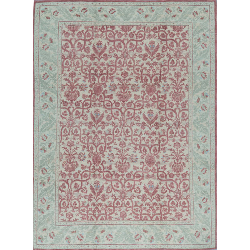 Tapis ivoire et brun noué à la main de haute qualité