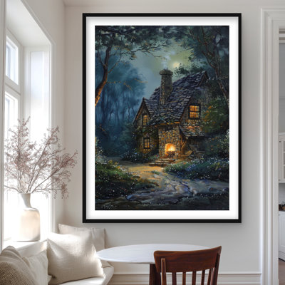 Hidden Shack - Gray Framed Matted Print for Home Decor