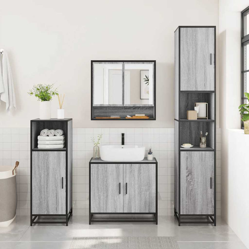 Bathroom Furniture Suite, Grey Sonoma