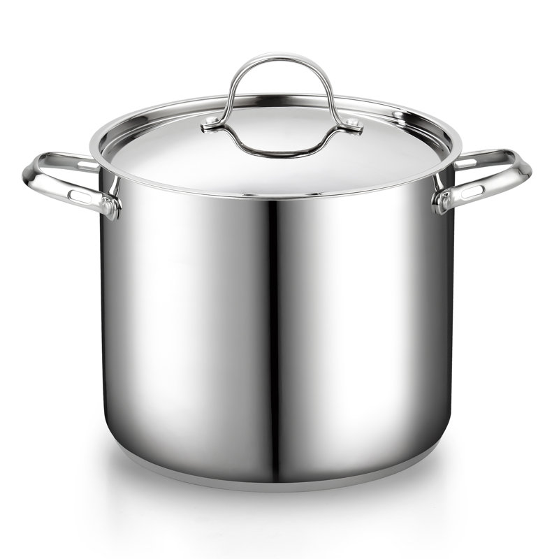 Cooks Standard 18/10 Stainless Steel Stockpot 12-Quart, Classic Deep Cooking Pot Canning Cookware with Stainless Steel Lid, Silver