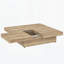 Table basse carrée en placage avec plateau coulissant et beaucoup de rangement-496815723
