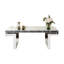 Table basse de luxe rectangulaire à miroir avec plateau en verre cannelé - Console moderne argentée Glam pour le salon