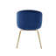 Ensemble de 2 chaises d'appoint en velours bleu et finition dorée
