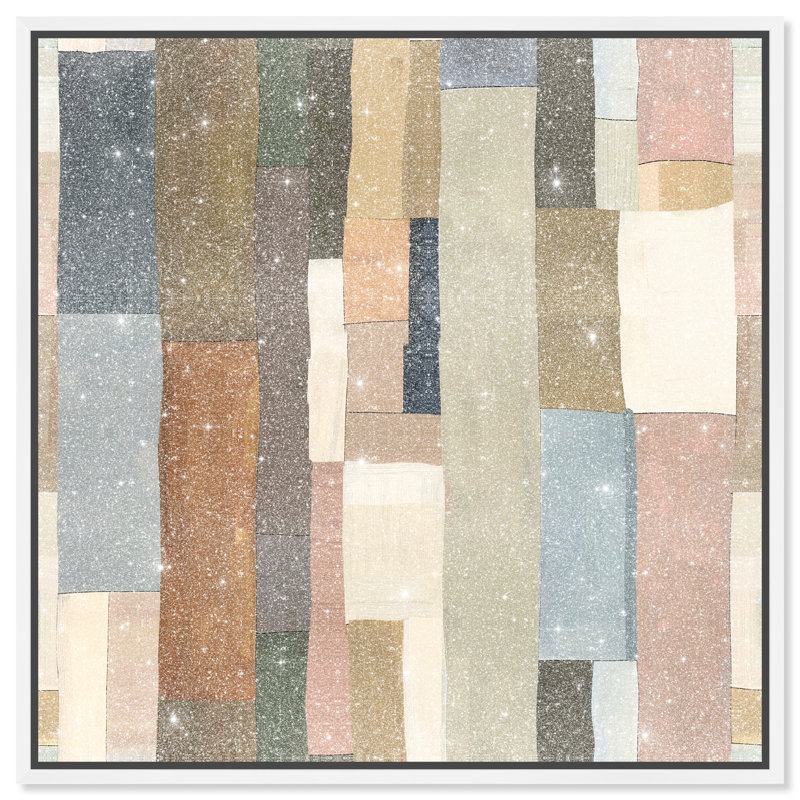 Woven Earthscape Canvas Abstract Print by Oliver Gal, Black Frame, 12 x 12, 13"H x 13"W, White Frame