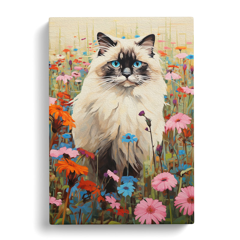 Ragdoll Cat Colour Field - Wrapped Canvas, 60cm H x 40cm W x 3cm D
