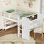 Lit mezzanine simple blanc clair, panneau de fibres à densité moyenne contreplaqué de pin, rangement peu encombrant, aucun sommier nécessaire-168014054-168014055