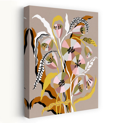 Modern Floral Abstract Abstract Contemporary Elegant Flower Landscape Wall Art Print 1 Piece Wrapped Canvas Wall Art