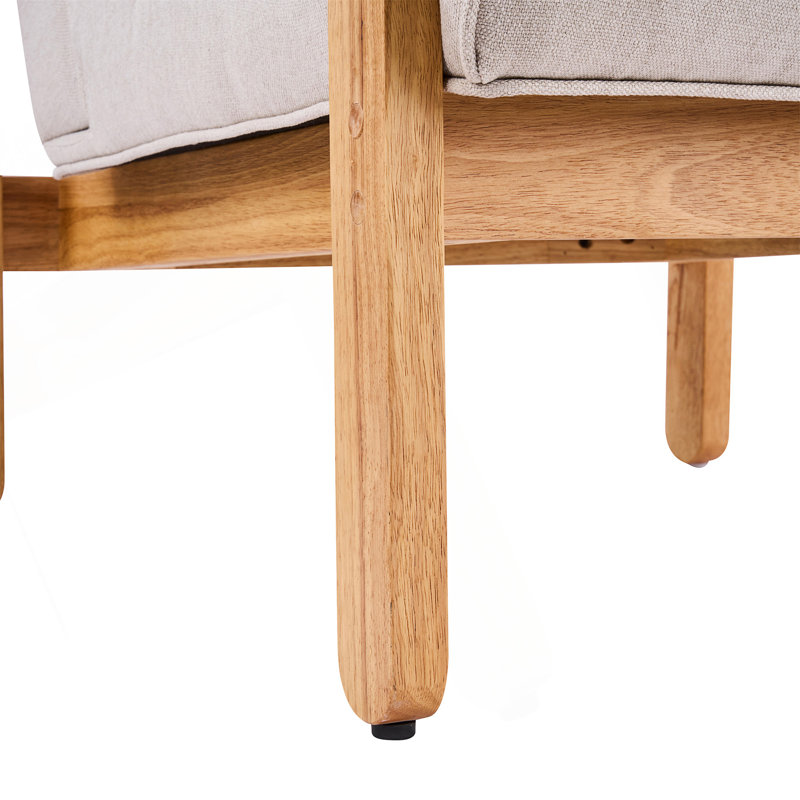Chaise d'appoint, Beige, Bois naturel