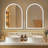 Murvin Metal  Arched LED Bathroom/Vanity Mirror-1898506890