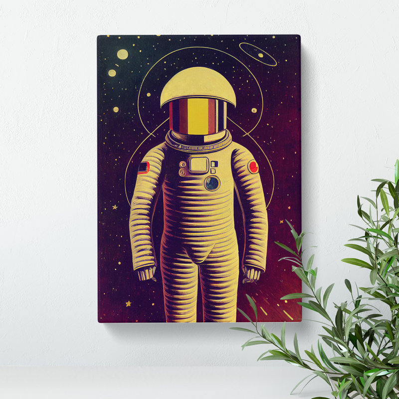 XC1022-3781X Retro Astronaut No.6 1 Piece Wrapped Canvas Wall Art, 50cm H x 35cm W x 3cm D