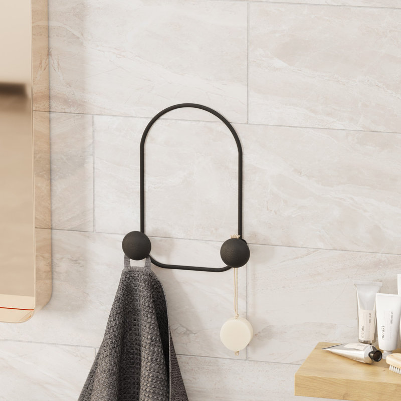 Sturdy Metal Wall Hook, Black, 9.8 x 2.8 inches | Height: 12.9 inches | Durable Metal Body, 0.6 lbs Weight Capacity: 22 lbs | Stylish and Functional Hook for Home or Office, Perfect for Organizing Coats & Bags