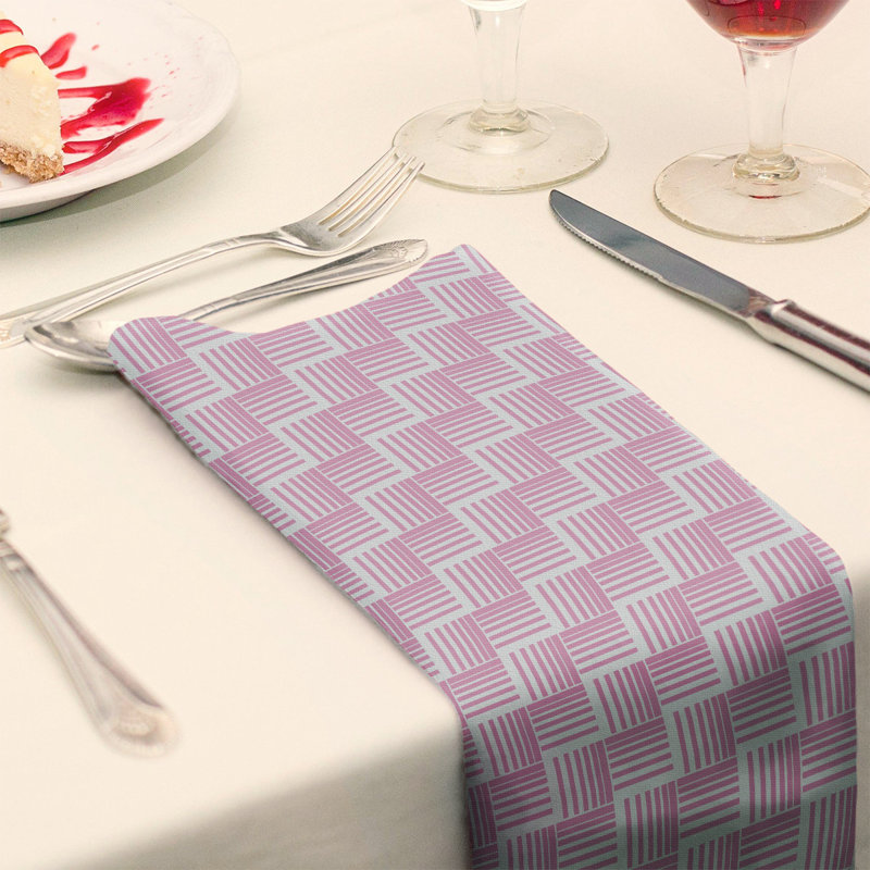 Serviette de table en coton de couleur contrastée, Rose, H 0,1 po x l 22 po x P 22 po, Polyester sergé