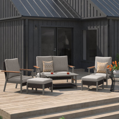 Bertolde 4 - Person Patio Conversation Set with Cushions