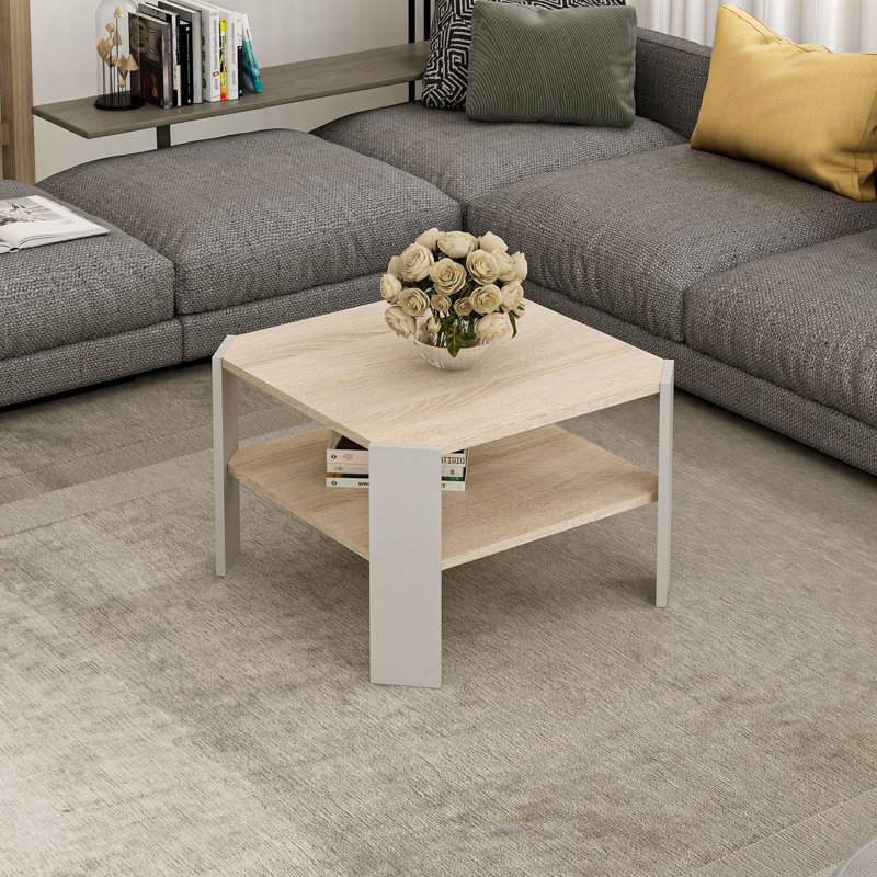 Azeldien Coffee Table With Storage Space, Grey, Sonoma