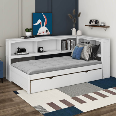 Twin Size Daybed With Two Drawers, Cabinets And USB Ports