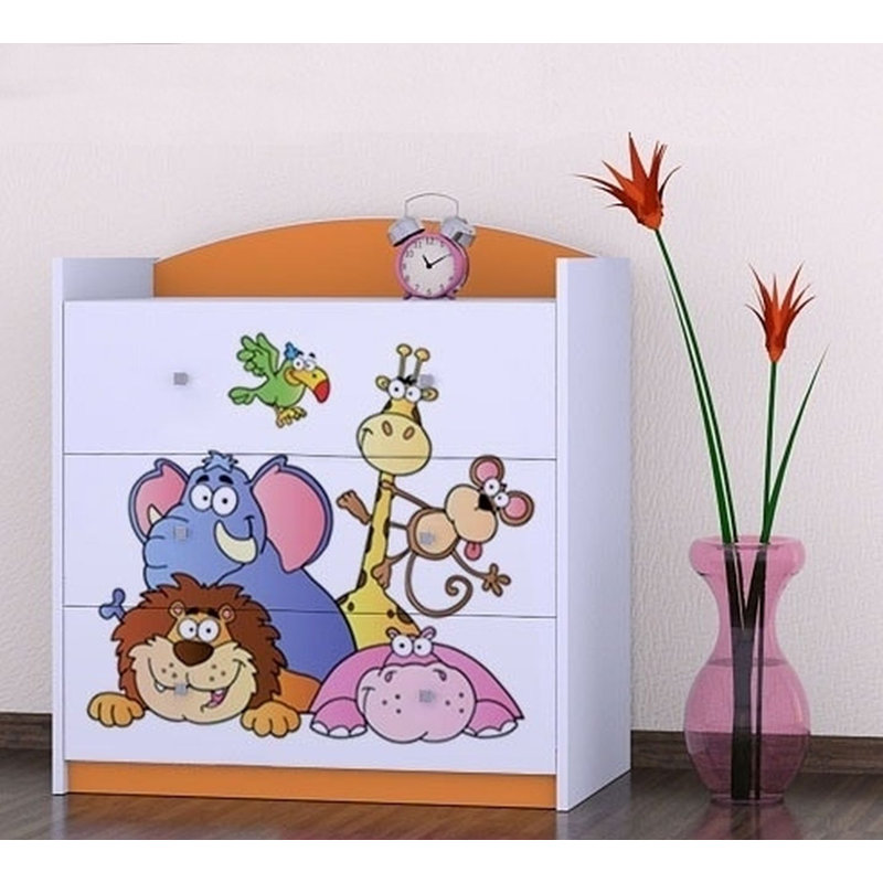 Nord 3 Drawer Chest, Orange