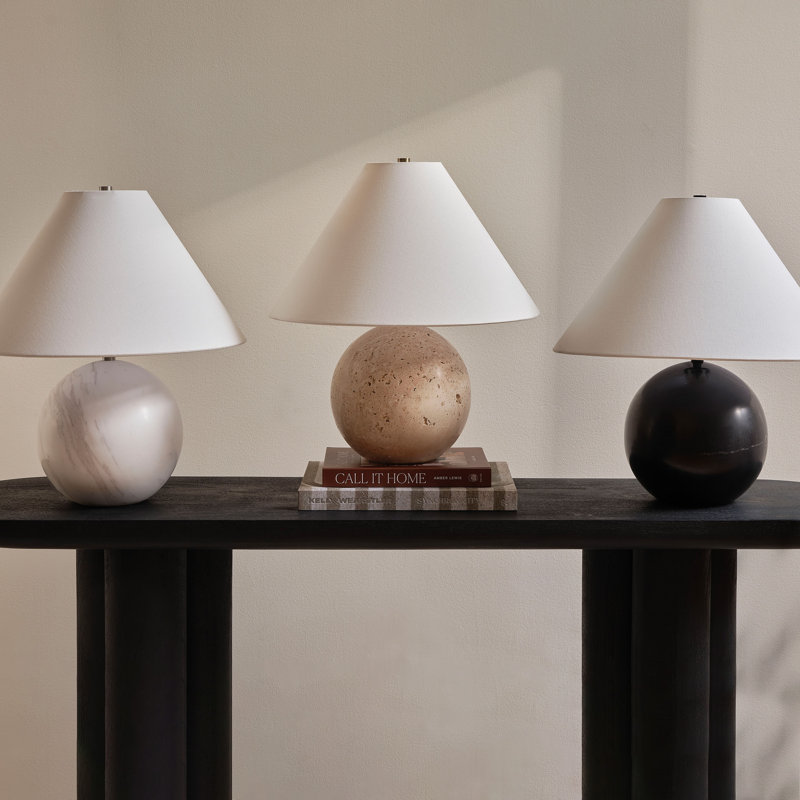 Lampe de table Minerba, Noir, Ivoire