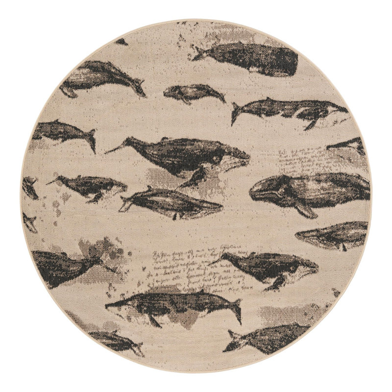 Angelys Indoor/Outdoor Area Rug, Round 5'1"
