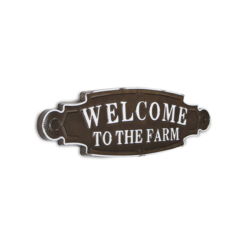 Callo 36.5" Red Metal Kitchen Wall Sign, Farmhouse Traditional Style Wall Décor