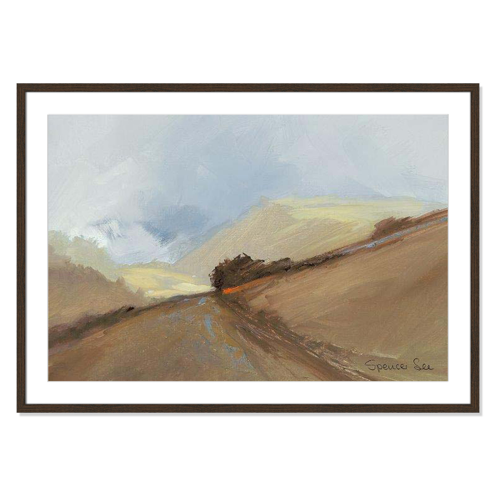 Heaven And Earth II by Spencer Lee, 29.5" H x 41.5" W x 0.75" D, Walnut Framed